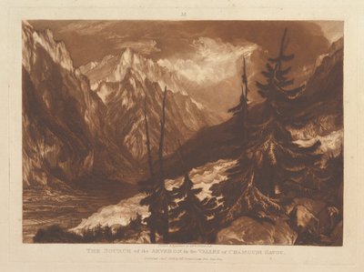 Chamouniの谷のArvaronの源、Savoy Liber Studiorum、pa ...、1816年1月1日。 作： Joseph Mallord William Turner