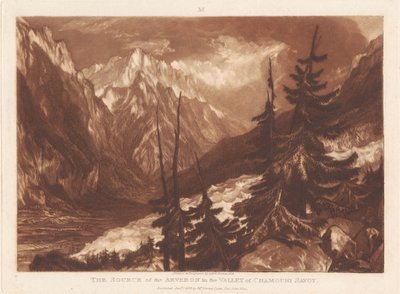 サヴォワ地方のシャムーニ渓谷にあるアルヴェロン川の源流 作： Joseph Mallord William Turner