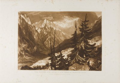 アーヴェロンの源、Liber Studiorum のプレート 60 作： Joseph Mallord William Turner
