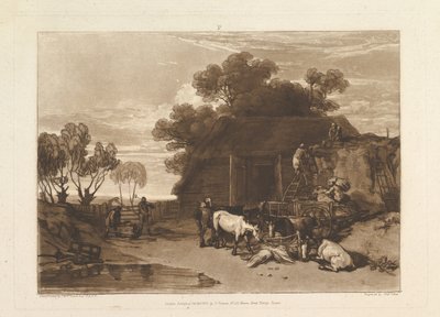 Straw Yard Liber Studiorum、パートII、プレート7、1808年2月20日。 作： Joseph Mallord William Turner