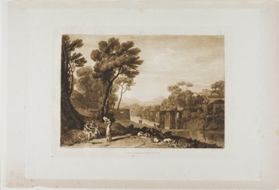 女とタンバリン、Liber Studiorum のプレート 3 作： Joseph Mallord William Turner