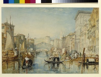 ヴェネツィア、リアルト (白い紙に鉛筆、水彩) 作： Joseph Mallord William Turner