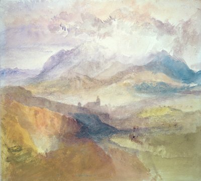 アルプス渓谷、おそらくヴァルダオスタに沿って見る 作： Joseph Mallord William Turner