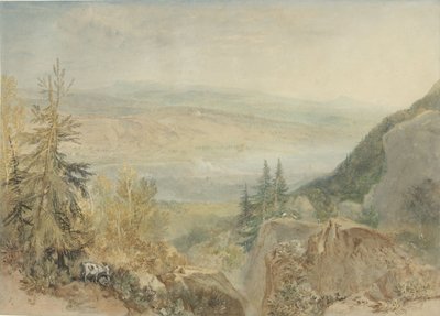 ヨークシャーのファーンリー ホールの眺め ヨークシャーの埠頭の谷にあるファーンリー ホールの眺め 作： Joseph Mallord William Turner