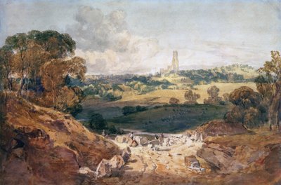 石切り場からのフォントヒルの眺め、1799年頃（ペンとインク、紙に水彩） 作： Joseph Mallord William Turner