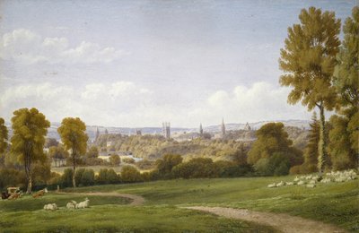 ヘディントンからのオックスフォードの眺め（水彩紙） 作： Joseph Mallord William Turner