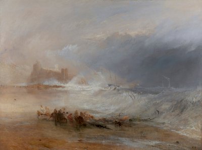 難破船 -- ノーサンバーランドの海岸、沖合で船を支援する蒸気船 作： Joseph Mallord William Turner