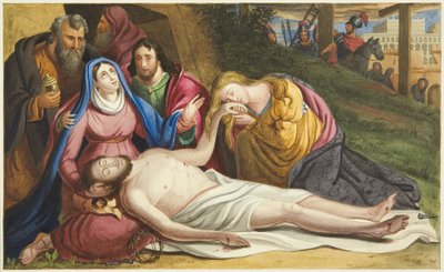 サン・マルコのジョン・キングによる祭壇画、死んだキリストへの嘆きが描かれている 作： Joseph Manning