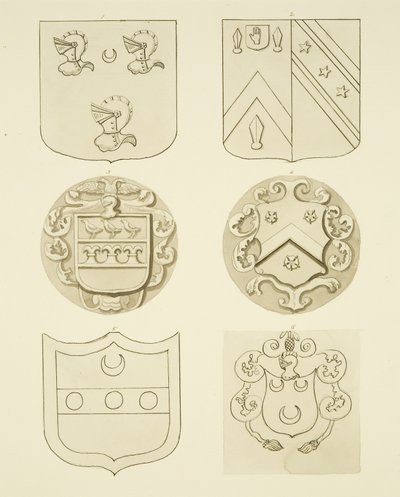 墓石に描かれた紋章（水彩・紙 作： Joseph Manning