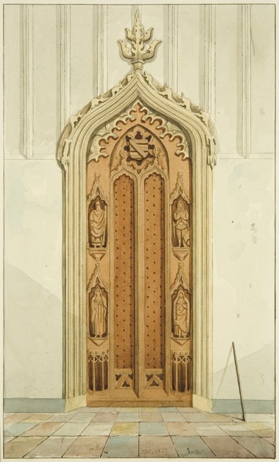 サン・マルコ寺院の祭壇の両側にあるクラークの作った扉（紙に水彩画 作： Joseph Manning