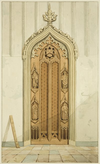 サン・マルコ寺院の祭壇の両側にあるクラークの作った扉（紙に水彩画 作： Joseph Manning