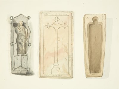 ブリストル大聖堂にある「地獄の責め苦」の墓（墓蓋と2つのお墓 作： Joseph Manning