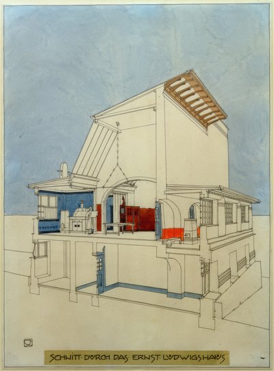 Ernst-Ludwigs-Hausの断面図 作： Joseph Maria Olbrich