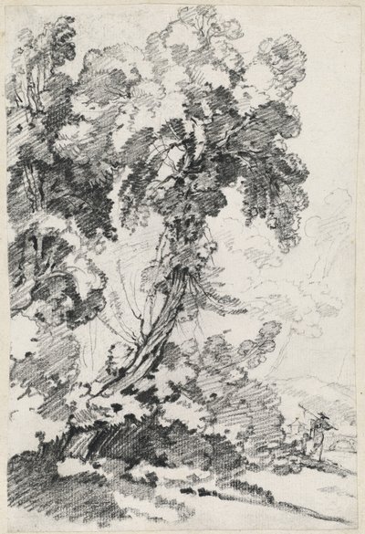 旅人がいるそびえ立つ木 作： Joseph Marie Vien