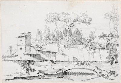 ボルゲーゼ公園のプラートの眺め 作： Joseph Marie Vien