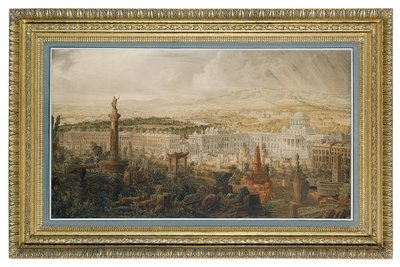 1816年頃、ウェリントン公爵の町の住居として提案されたウォータールーパレスの設計 作： Joseph Michael Gandy