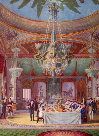 ロイヤルパビリオンでの宴会、ブライトン、c1827、1938 作： Joseph Nash
