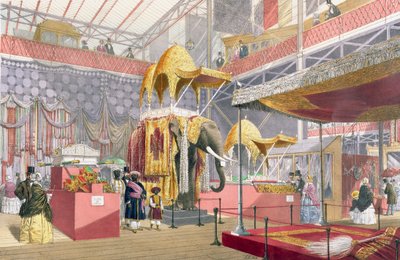 クリスタル・パレス、インドの宮廷、Dickinson Bros.発行（カラーリトグラフ 作： Joseph Nash