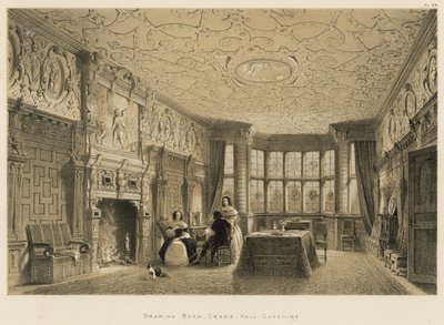 応接室、Crewe Hall、チェシャー 作： Joseph Nash
