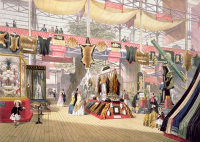 素晴らしい展覧会、1851年：ディキンソンブラザーズのための毛皮スタンド 作： Joseph Nash