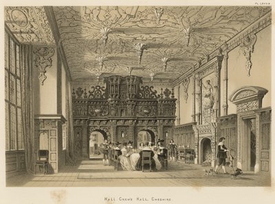 ホール、Crewe Hall、チェシャー 作： Joseph Nash