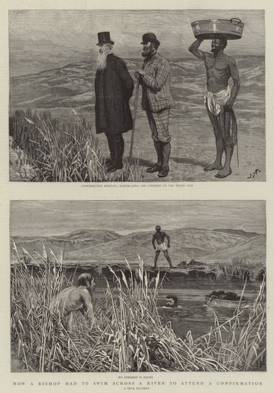 ビショップは確認に出席するために川を泳いでいかなければならなかった方法 作： Joseph Nash