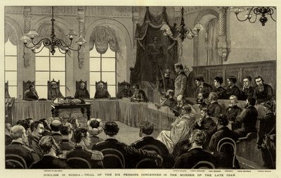 ロシアでのニヒリズム、後皇帝殺害に関与した6人の裁判 作： Joseph Nash