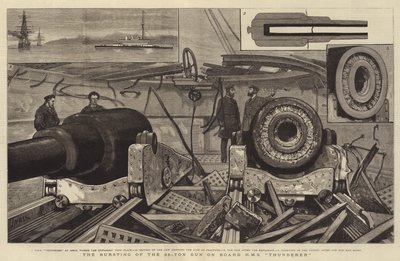 HMS Thundererに搭載された38トン砲の破裂 作： Joseph Nash