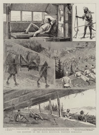 ヒマラヤ西部のブラックマウンテンでの戦い 作： Joseph Nash