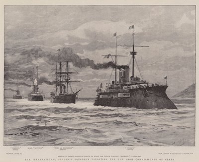クレタ島の新しい高等弁務官を護衛する国際旗艦戦隊 作： Joseph Nash