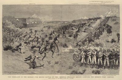 スーダンでの反乱、テブの2番目の戦い、敵の最初の位置を占めるグラハム将軍広場 作： Joseph Nash