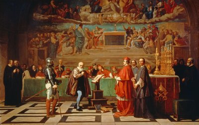 ガリレオガリレイ（1564-1642）、1633年、1847年、バチカンの聖職者 作： Joseph Nicolas Robert Fleury