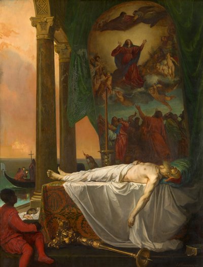 バルベリーノ宮殿で横たわるティツィアーノ (キャンバスに油彩) 作： Joseph Nicolas Robert Fleury