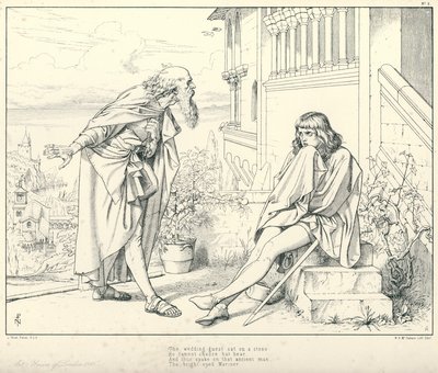 コールリッジの『古代の海女の歌』の挿絵（彫刻）。 作： Joseph Noel (after) Paton