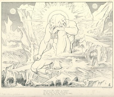 コールリッジの『古代の海女の歌』の挿絵（彫刻）。 作： Joseph Noel (after) Paton