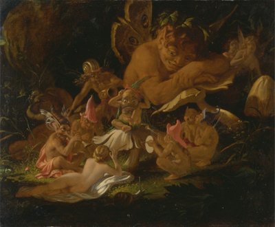 「真夏の夜の夢」より パックと妖精たち 作： Joseph Noel Paton
