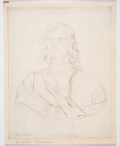 アンリ・ド・ラ・トゥール・ドーヴェルニュ、テュレンヌ子爵（紙に鉛筆） 作： Joseph Nollekens