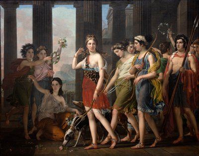 仲間をエフェソスのダイアナ神殿に導く美しいアンティア、1820年頃（キャンバスに油彩） 作： Joseph Paelinck