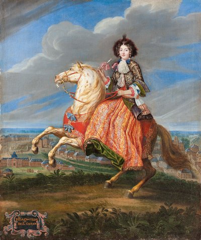 フランソワーズマドレーヌクロードドサンジェランの乗馬の肖像、1675-1680。 作： Joseph Parrocel