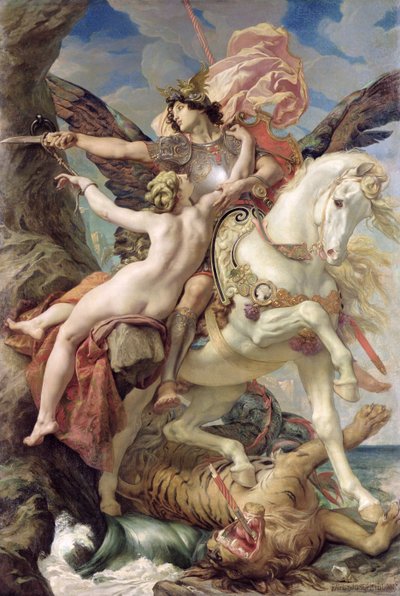 救出：ルッジェーロとアンジェリカ、1876 作： Joseph Paul Blanc