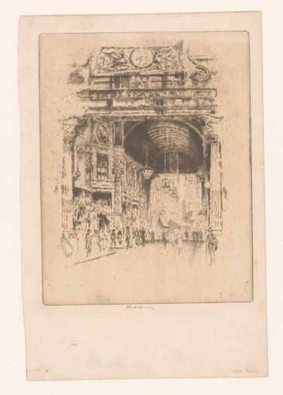 レドンホール マーケット II 作： Joseph Pennell (signed by artist)