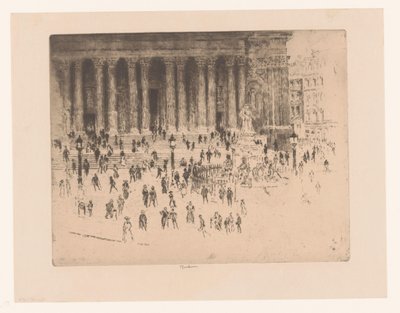 セントポール大聖堂 セント ポールズ ペイブメント 作： Joseph Pennell (signed by artist)