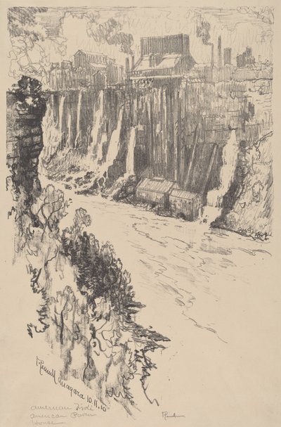 アメリカのチボリ、1910年。 作： Joseph Pennell