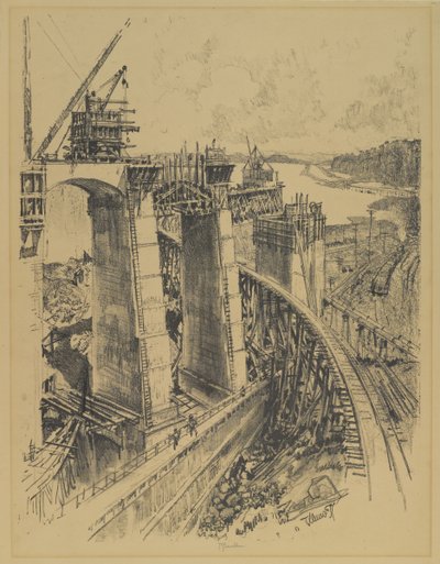 ガトゥンロックへのアプローチ、1912 作： Joseph Pennell