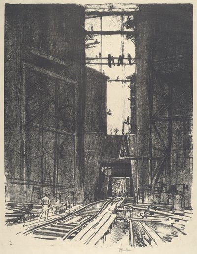 ガトゥン閘門の底 作： Joseph Pennell