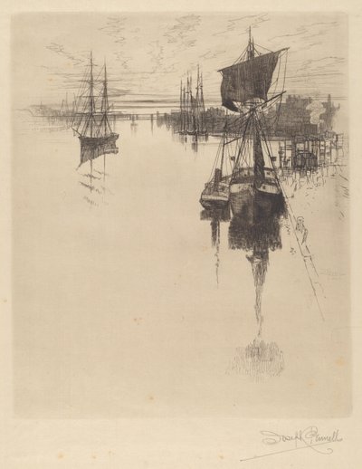 フィラデルフィア、チェストナット セント ブリッジの下 作： Joseph Pennell