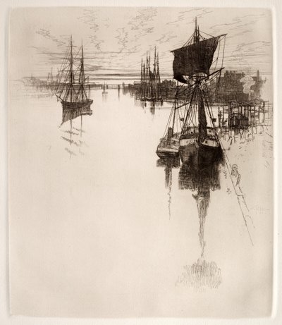 チェストナット ストリート橋の下、フィラデルフィア、1884 年。 作： Joseph Pennell