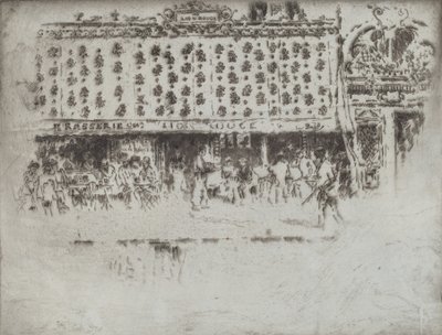 ブラッスリー、オー リオン ルージュ、1893 年。 作： Joseph Pennell