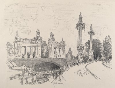 シャルロッテンブルクの橋 作： Joseph Pennell