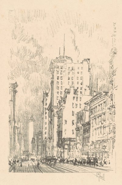 ブロードウェイ、23 番街の上 作： Joseph Pennell